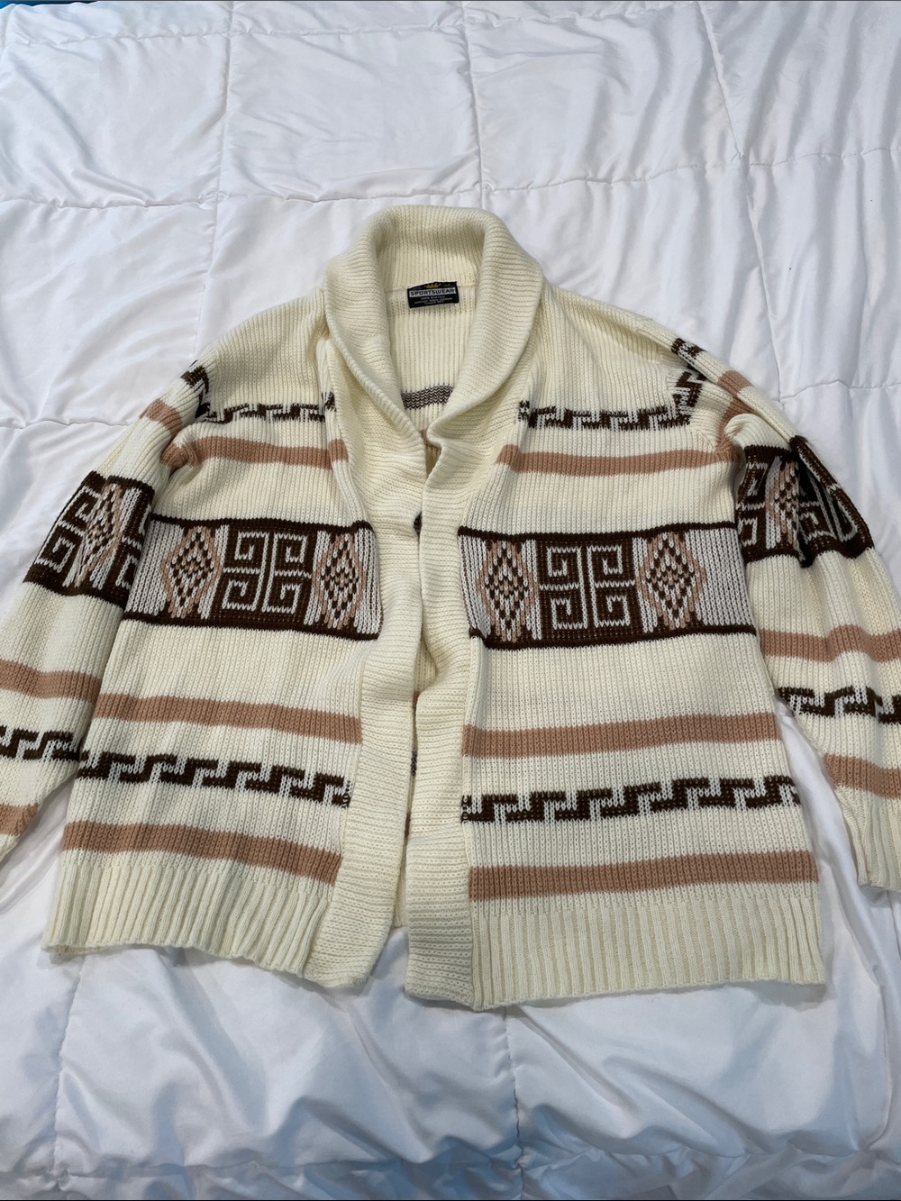 Vintage Men’s Sweater Cardigan in earth tone colors